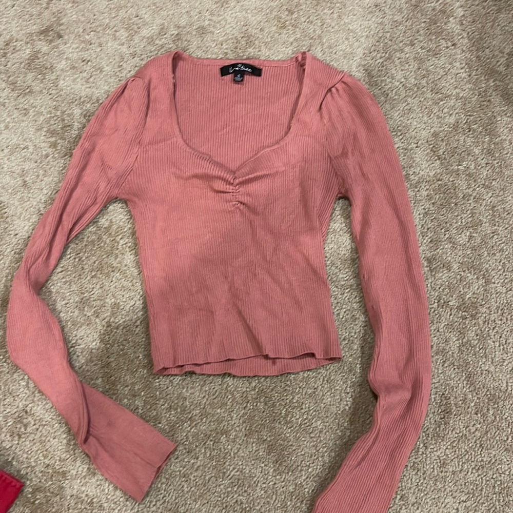 pink long sleeve shirt